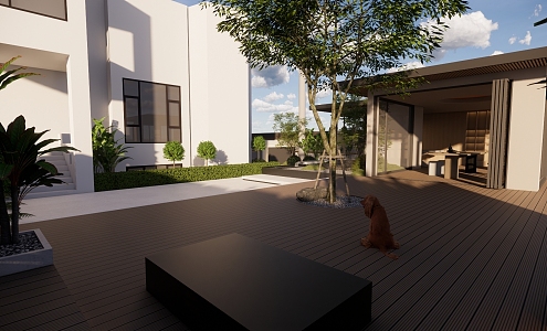 Modern Courtyard Garden 3d model