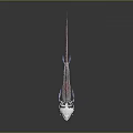 Transparent Fish Skeleton With Red Accents And Silver Body On Black Background With Reflection