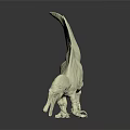 Detailed White Standing Reptile Dinosaur Model With Sailback And Dark Background Reflection 3d model