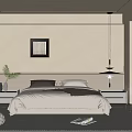 Minimalist Modern Bedroom Interior Design With Bed Headboard Natural Light Rug Wardrobe And Desk Chair