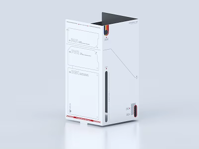 Minimalist Ornament Decoration Set With White Black Red Accents For Home Decor 3d model