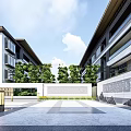 New Chinese Style Sales Office Design 3d model
