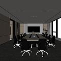 Modern office meeting room 3d model