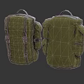 Green Military Style Backpacks Featuring Multiple Pockets Durable Straps And Practical Design 3d model