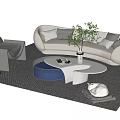 Modern sofa coffee table combination 3d model