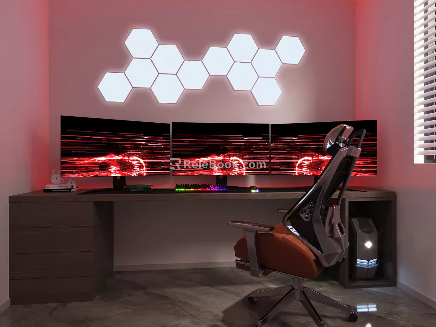 Modern E-sports Tables and Chairs 3d model