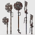 Transformation of weapons homemade weapons circular saw knife axe mechanical cold weapons 3d model