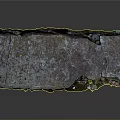 Rustic Wooden Stone Slab With Natural Rough Texture And Moss Accents
