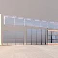 Modern Building Exterior Wall With Glass Curtain And Grid Design Features