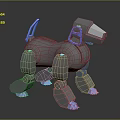 Robotic Dog With Mechanical Structure And Metallic Body Blue Accents And Glowing Lights On Paws