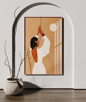 Modern Figure Hanging Painting 3d model