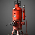 Industrial Red Fire Equipment With Pressure Gauge Valve And Stand Base