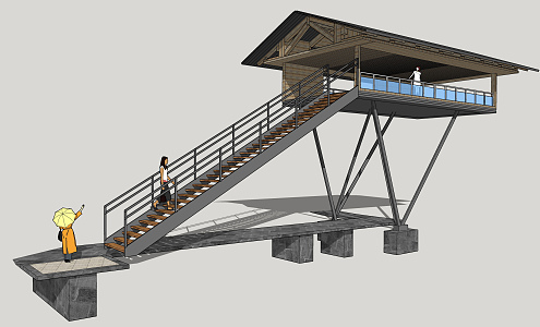 New Chinese observation deck 3d model