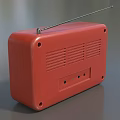 Red Retro Vintage Radio With Antenna Dial And Knobs For Daily Electrical Appliance Use