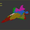 3D Model of Cosmic Aerospace Fighter with Detailed Space Design Features