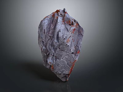 Natural Rough Textured Stone with Gray and Red Color for Interior Decoration Projects 3d model