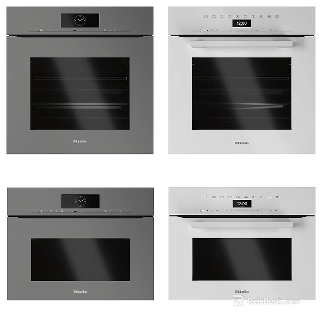 Stylish Haier Built In Ovens In Grey And White With Glass Door And Control Panel 3d model 