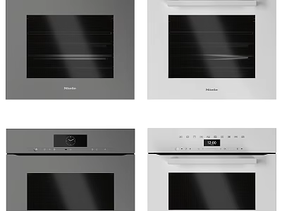 Stylish Haier Built In Ovens In Grey And White With Glass Door And Control Panel 3d model