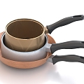 Cookware Wok Pan Frying Pan 3d model