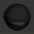 Black Modern Trash Can With Round Lid And Silver Rim Design