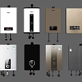 Various Modern Water Heaters With Digital Displays And Sleek Designs For Home Use