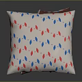 Decorative White Pillows With Red And Blue Leaf Patterns For Home Furniture