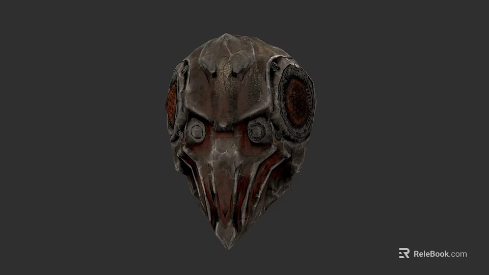Intricate Game Movie Character Helmet 3D Model With Metallic Texture And Sharp Design 3d model 