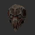 Intricate Game Movie Character Helmet 3D Model With Metallic Texture And Sharp Design