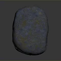Blue Wooden Stone With Glowing Turquoise Edges And Natural Surface Texture