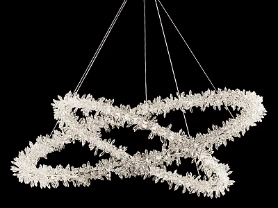 Modern Crystal Chandelier Featuring Intertwined Ring Structure And Sparkling Cluster Design 3d model