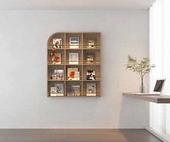 Silent Wall Shelf Magazine Book Wall Decorative Pendant 3d model