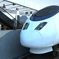modern high-speed rail high-speed rail transportation 3d model