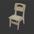 Wooden Single Chair with Modern Minimalist Design Round Cutout Backrest and Simple Seat Lines