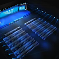 Xiangwen Business Travel Event Stage With Large Screen And Lighting Setup