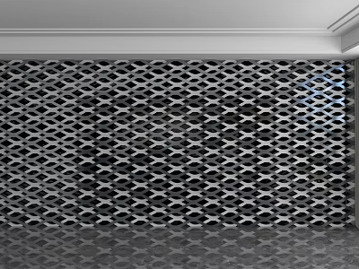 Modern Background Wall With Black And White Diamond Geometric Pattern And Glossy Surface 3d model