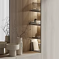 Modern Entryway Interior Design With Wooden Storage Cabinet Decorative Vase And Bench