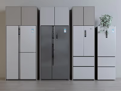 Modern Style Refrigerators In Different Designs Placed Side By Side 3d model