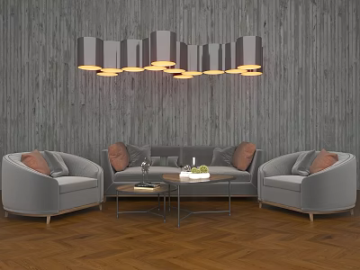 Contemporary Grey Velvet Sofa And Coffee Table Set For Stylish Modern Living Room Interior Design 3d model