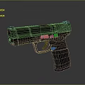 Black Modern Tactical Pistol With Metal Components And Textured Grip Design