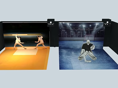 Modern Fencing Room Sports Photo Area Fencing Ice Hockey 3d model Modern Fencing Room Sports Photo Area Fencing Ice Hockey 3d model