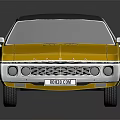 Vintage Yellow And Black Classic Sedan Car With Retro Design