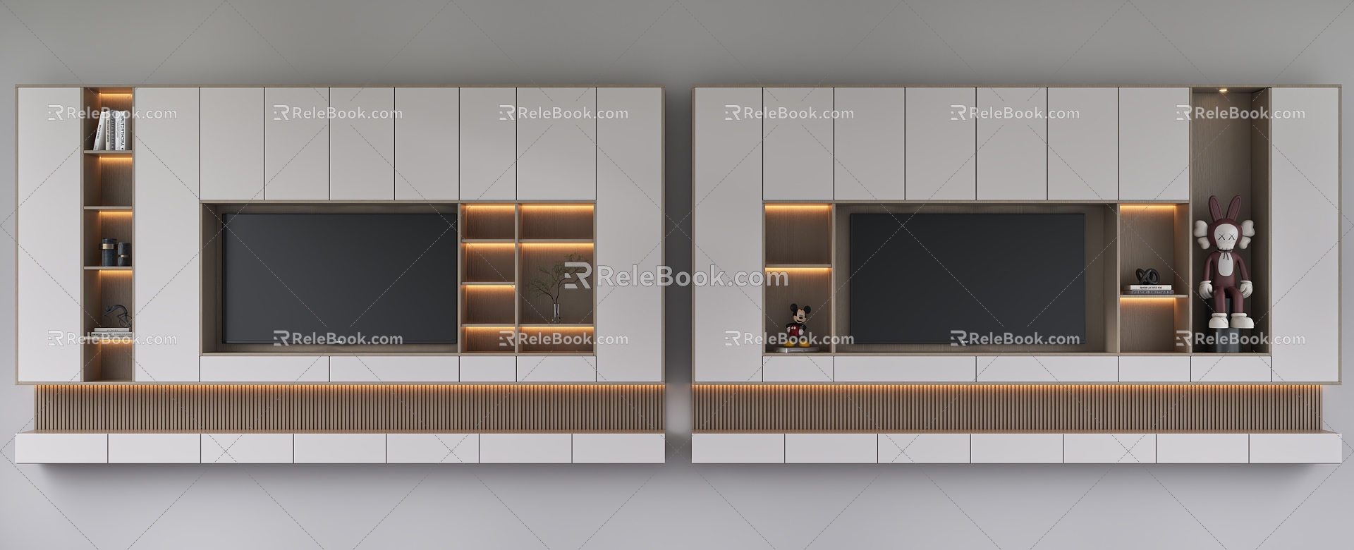 Modern TV background cabinet TV background wall 3d model