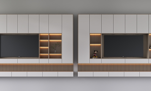 Modern TV background cabinet TV background wall 3d model