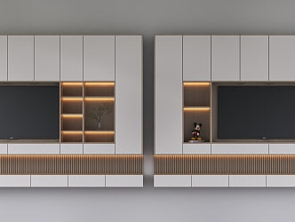 Modern TV background cabinet TV background wall 3d model