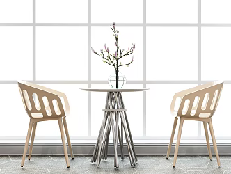 Modern table and chair combination single chair coffee table combination 3d model