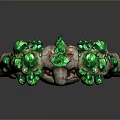 Muscular Stone Creature With Green Glowing Crystals On Shoulders And Arms
