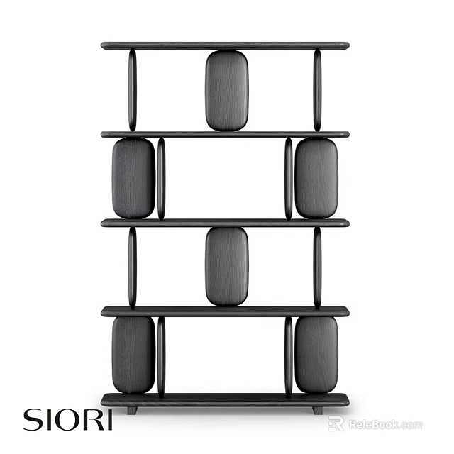 Modern Wooden Open Shelf Unit With Multiple Storage Layers And Simple Design 3d model 