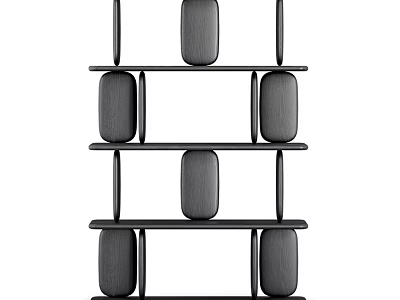 Modern Wooden Open Shelf Unit With Multiple Storage Layers And Simple Design 3d model