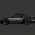 Vintage Silver Gray Sports Car With Rear Spoiler Black Wheels And Shiny Body