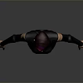 Stylish 3D Model Female Character With Purple Hair Black Bodysuit And Red Lines
